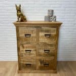 Mangohouten kast Hans met lades