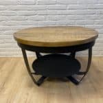 Mangohouten salontafel Smilda met stalen legger