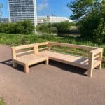 Douglashouten balken loungebank Wout