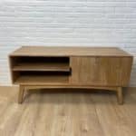 Mangohouten retro TV meubel Dian met deur