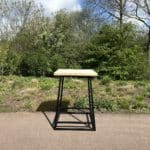 Steigerhouten statafel Lynn staal