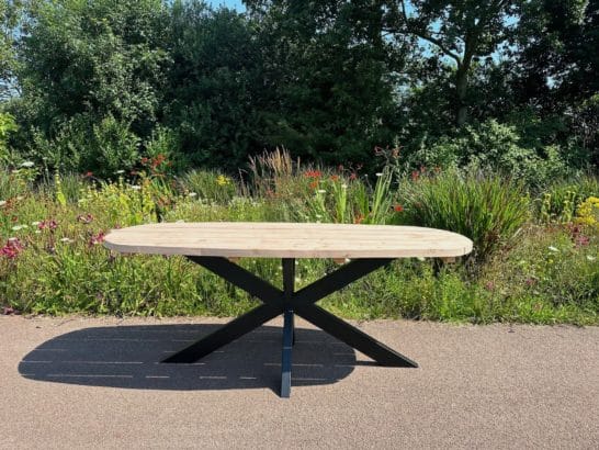 Steigerhouten tuintafel Dennis met ovaal blad