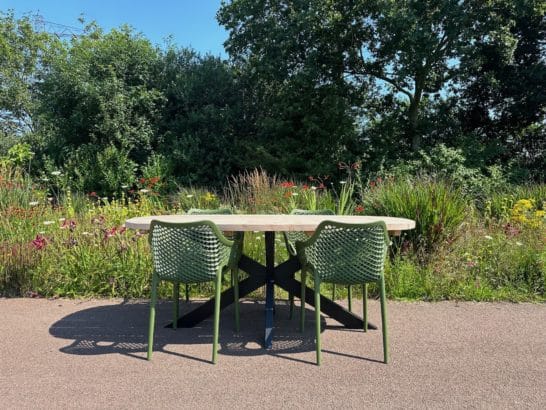 Steigerhouten tuintafel Dennis met ovaal blad