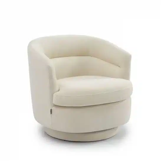 Fauteuil Valerie draaibaar chenille off white