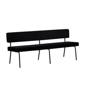 Eetkamerbank-Espen-zwart-velvet-190-cm