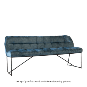 Eetkamerbank Janna blauw velvet 155 cm