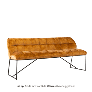 Eetkamerbank Janna okergeel velvet 155 cm