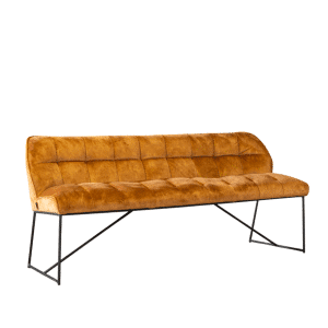 Eetkamerbank Janna okergeel velvet 185 cm