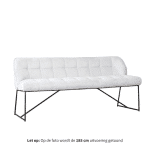 Eetkamerbank Jelle wit polyester 155 cm